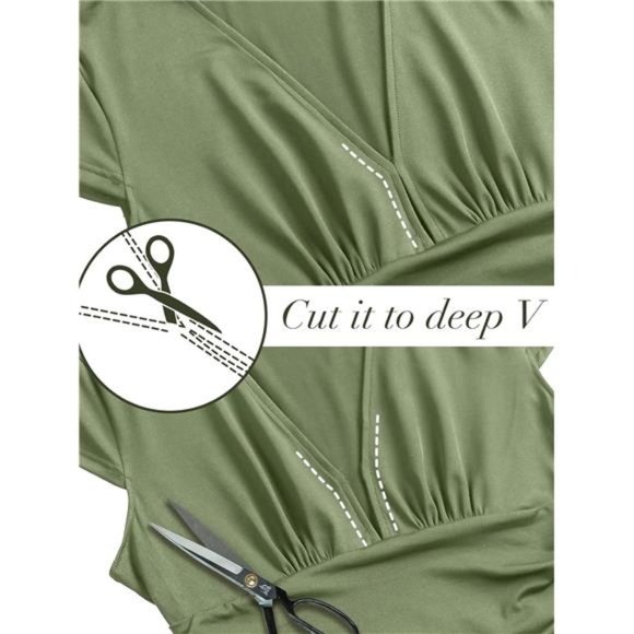 ANRABESS Women Deep V Neck Long Sleeve Slit 2024 Fall Elegant Formal Wedding - Picture 5 of 6